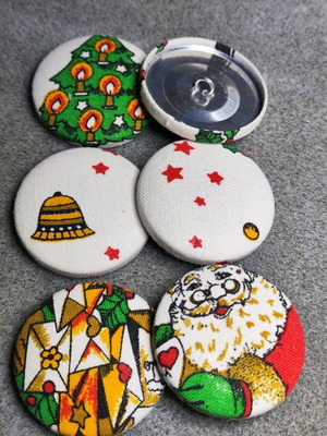 Large fabric buttons 38mm, pack of 6