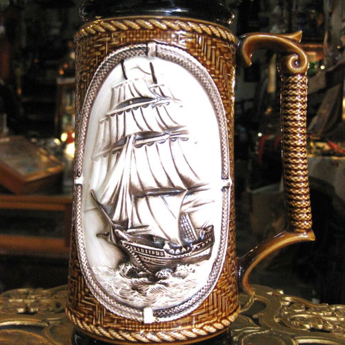 Faience jug used with beautiful decoration