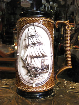Faience jug used with beautiful decoration
