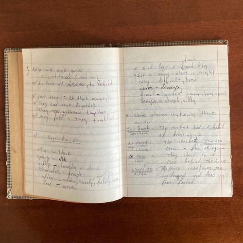 Lined notebook used vintage 1959