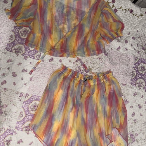 No Thinkin beachwear set like new, multicolor, size 36