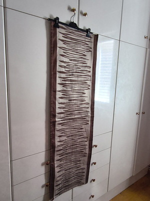 Runner modern double-sided brown ecru taffeta fabric like new 0.40x1.30m