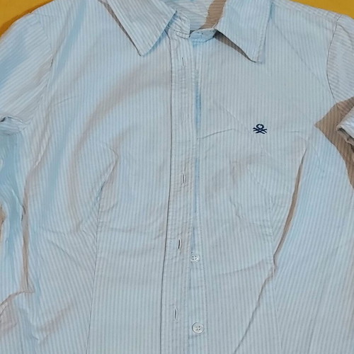 Benetton women's shirt used, size Medium, white, 100% cotton