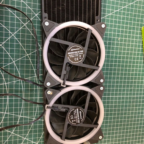 Sharkoon AIO 240mm CPU Liquid Cooler used with dual radiator and RGB fans