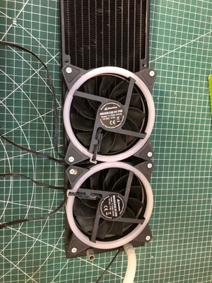 Sharkoon AIO 240mm CPU Liquid Cooler used with dual radiator and RGB fans