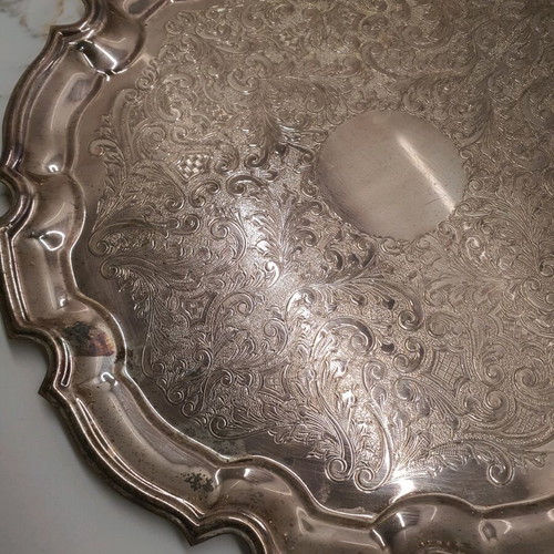 Vintage silver-plated tray used
