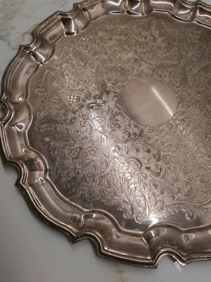 Vintage silver-plated tray used