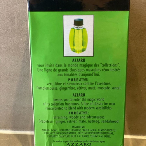 Azzaro Pure Vetiver perfume used