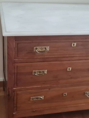 Antique dresser with white marble top refurbished