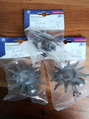 Gardinia Sun curtain decorative clip set of 3 chrome new, sealed