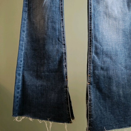 Stradivarius flare jeans used, high waist, blue, size 36