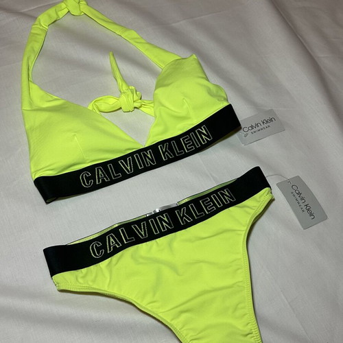 Calvin Klein women's swimwear set yellow new XS