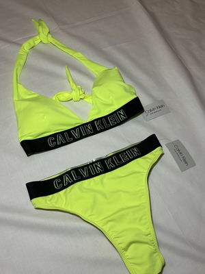 Calvin Klein women's swimwear set yellow new XS