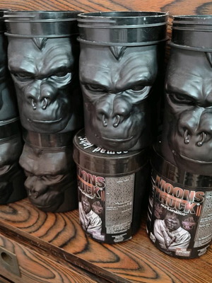 Supplement container with embossed gorilla face like new