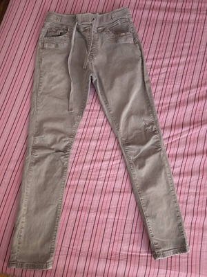 Khaki gray pants like new with elastic and drawstring, size M