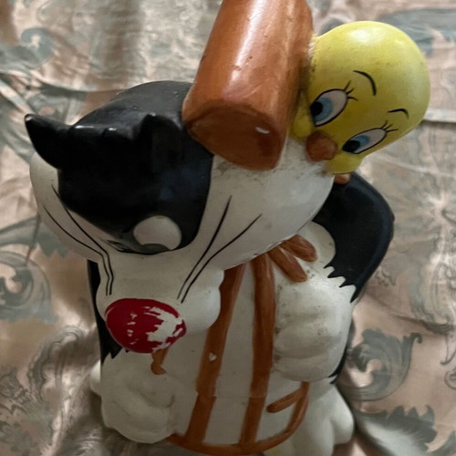 Sylvester & Tweety Ceramic Cookie Jar 32 cm used, collectible 1993 edition