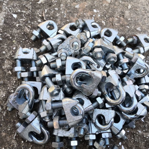 Wire rope clamps 14mm new set of 40 galvanized with M10 nuts