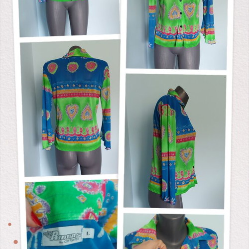 Riders mesh stretch women's shirt, multicolor, sizes L to XXL