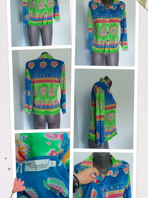 Riders mesh stretch women's shirt, multicolor, sizes L to XXL