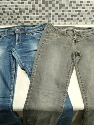 Τζιν Benetton σαν καινούργια, μπλε skinny και μαύρο ίσια γραμμή, μέγεθος L