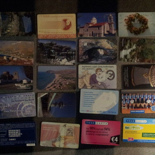 Phone cards used, pack of 20 pieces