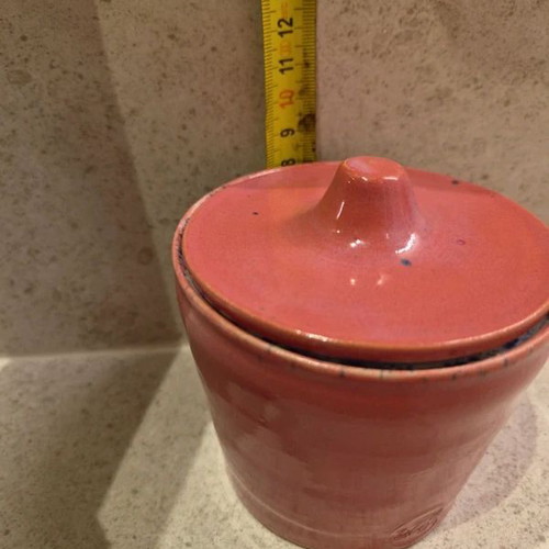 Vintage Handmade Ceramic Storage Jar with Lid like new