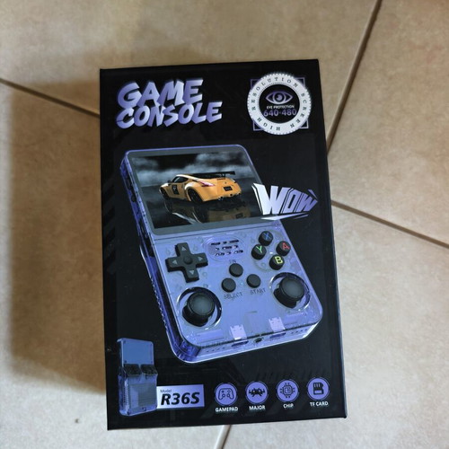 R36S retro game console blue, 64GB