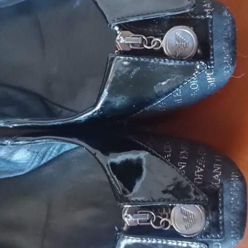 Emporio Armani ballerinas size 38 like new, black with silver details