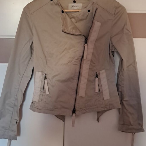 Rococo women's jacket like new beige cream with hood XS