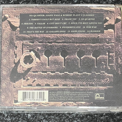 Jimmy Page & Robert Plant No Quarter CD like new, rock