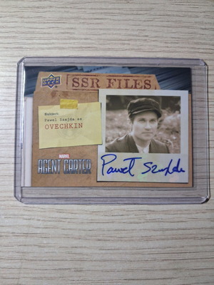Pavel Szajda Ovechkin Agent Carter autograph, Upper Deck Marvel