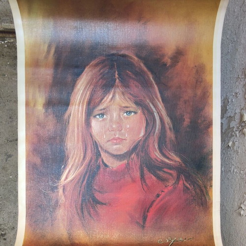Vintage painting "Katie" by Carlo Parisi, used, large size