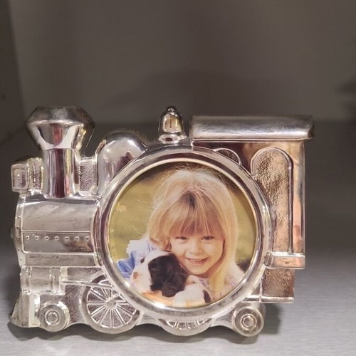 Silver Train Photo Frame new