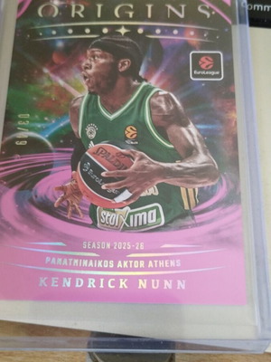Kendrick Nunn Origins Panini card /49 Panathinaikos
