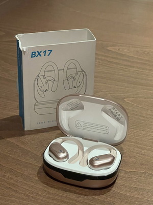BX17 wireless sport headphones with ear hooks, rose gold
