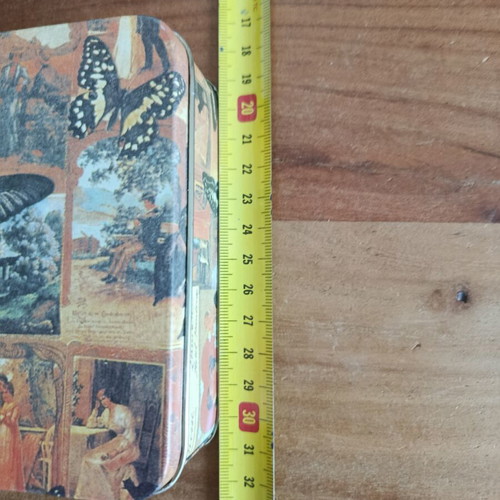 Vintage metal decorative storage box with butterflies like new