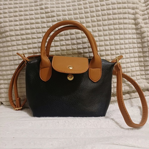 Women's crossbody bag new, small size, black with brown details