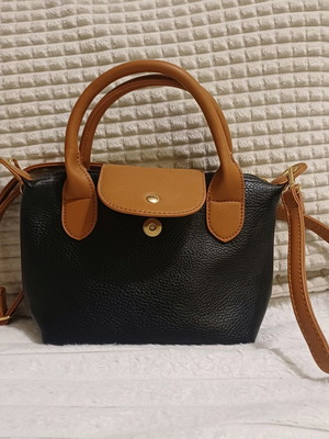 Women's crossbody bag new, small size, black with brown details
