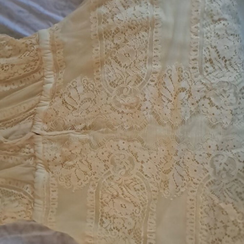 Stili Deligianni long lace formal dress with waist tie
