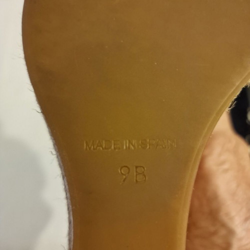 Tory Burch Peep Toe Espadrilles Like New, Leather, Size 39, Blue