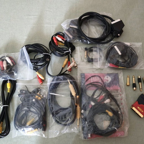Various audio and video cables and adapters like new, pack