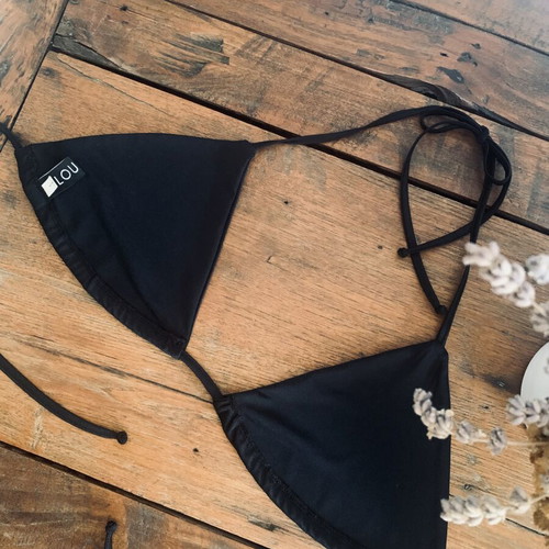 Triangle Bralette jersey top Veloudakis, black, small