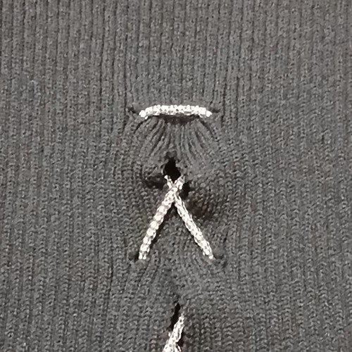 Black knitted top with silver details size XS like new