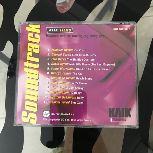 KLIK Films Soundtrack CD used with Michael Nyman, David Byrne, Ennio Morricone