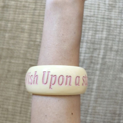Bone bracelet like new, beige and pink