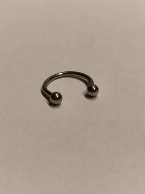 Bar crescent earring like new, surgical steel silver