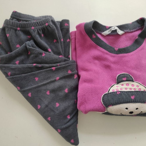 Harmony children's winter pajamas size 10 like new, gray and pink