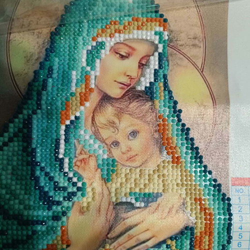Diamond painting icon with ready frame, new