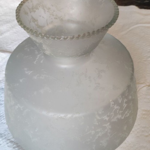 Vintage glass lampshade like new, white matte crackle design
