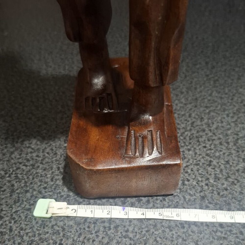 African wooden carved statue, handmade, 43cm